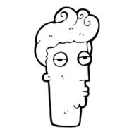 cartoon bored man's face N14