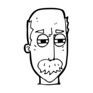 cartoon annoyed old man N100