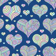 Retro seamless pattern with hearts N3