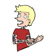 cartoon man with tattoos N14