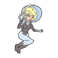 cartoon space woman N42