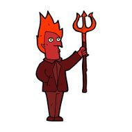 Cartoon Devil With Pitchfork N50