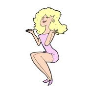cartoon attractive woman sitting N14