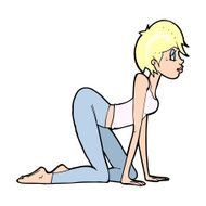 cartoon sexy woman on all fours N14