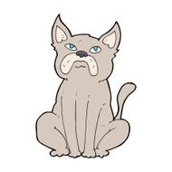 cartoon grumpy little dog N17