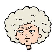 cartoon bitter old woman N28