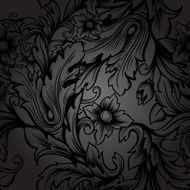 seamless monochrome floral pattern