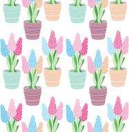 Hyacinths seamless pattern N4