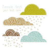 rain of heart with clouds autumn background