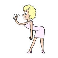 cartoon woman with drink N15