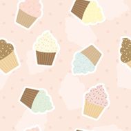 Sweet cupcakes and polka dot pattern
