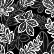 Seamless Floral Pattern with Leaves (Vector) N2