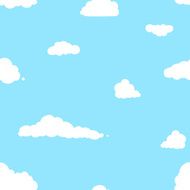 vector seamless pattern of clouds on blue background N2