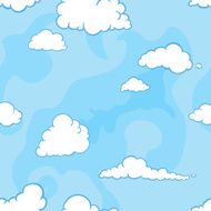 vector seamless pattern of clouds on blue background N3