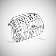 Doodle style newspaper illustration in vector format