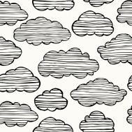 Seamless hand drawn black and white texture