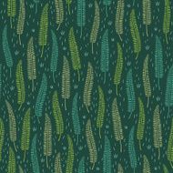 Decorative green leaf seamless pattern