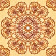 Ornate vintage circle pattern in mehndi style N10