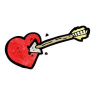 cartoon arrow struck heart N3