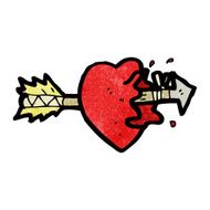 cartoon arrow struck heart N4