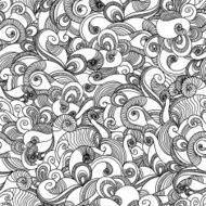 Seamless wave hand drawn pattern Abstract background N8