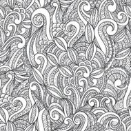 Seamless black and white hand-drawn ornament