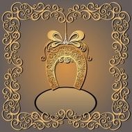 Vintage Card with Christmas Horseshoe