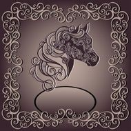 Vintage Card Decorative Horse with Patterned Mane
