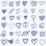Heart doodle set N3