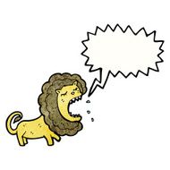 cartoon roaring lion N12