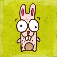 Cute Bunny on Grunge Background