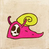 Snail Skull on Grunge Background