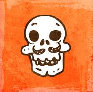 Skull With Mustache on Grunge Background N2
