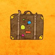 Suitcase on Grunge Background