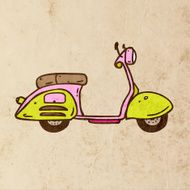 Scooter on Grunge Background