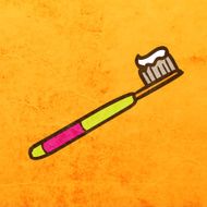 Toothbrush on Grunge Background