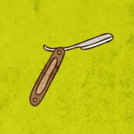 Pocket Knife Shaver on Grunge Background