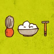 Shaving Supplies on Grunge Background