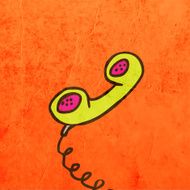 Telephone Receiver on Grunge Background