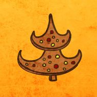 Xmas Cookie Christmas Decoration on Grunge Background N3