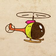 Helicopter on Grunge Background