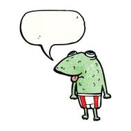 cartoon frog with speech bubble N10