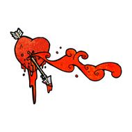 arrow shot though heart cartoon N3