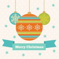 Christmas greeting card with balls