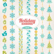 Set of holiday ribbons