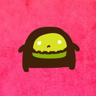Little alien Monster Cartoon Illustration Doodle Design Paper Background