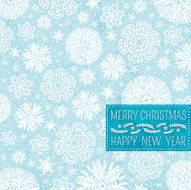 blue christmas background with snowflakes and label for text