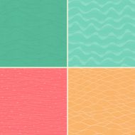 Set of four seamless abstract hand-drawn pattern waves background N3