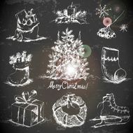 Hand-drawn New Year and Christmas set N6