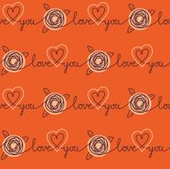 I love you pattern background design